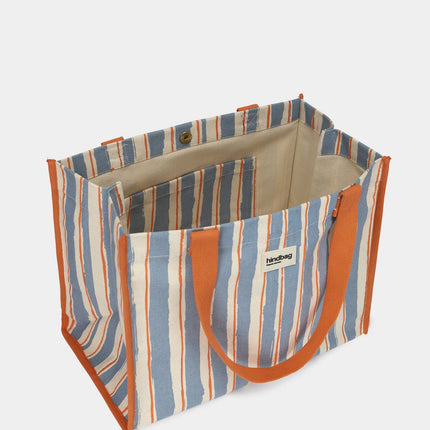 Sac Claude rayures orange et bleu
