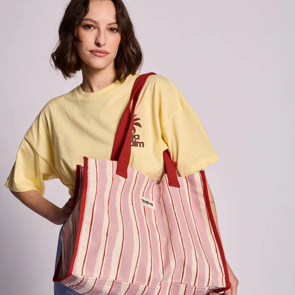 Sac Claude rayures rouge et rose