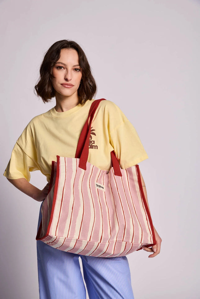 Sac Claude rayures rouge et rose
