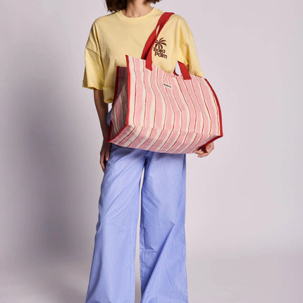 Sac Claude rayures rouge et rose