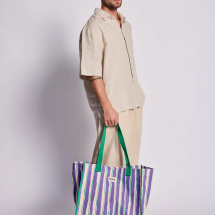 Sac Claude rayures vert et parme