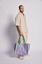 Sac Claude rayures vert et parme