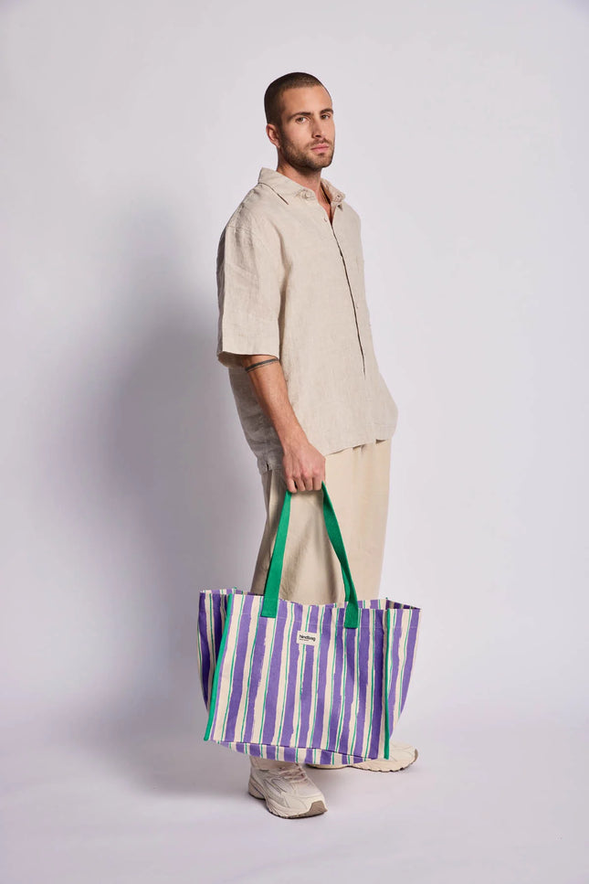 Sac Claude rayures vert et parme