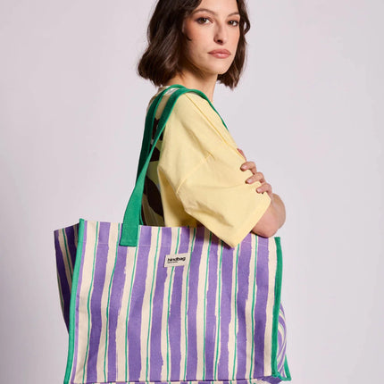 Sac Claude rayures vert et parme