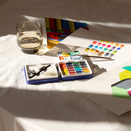 Kit d'aquarelle de voyage orange