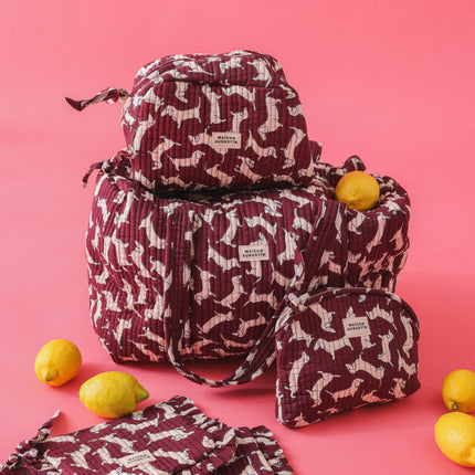 Trousse de toilette Teckel Prune