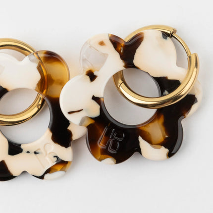 Boucles d'oreilles Maxi fleurette Latte