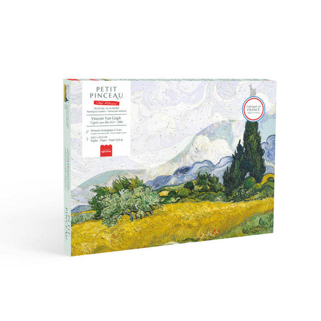 Coffret peinture au numéro -  Cyprès aux blés d’or (Vincent Van Gogh)