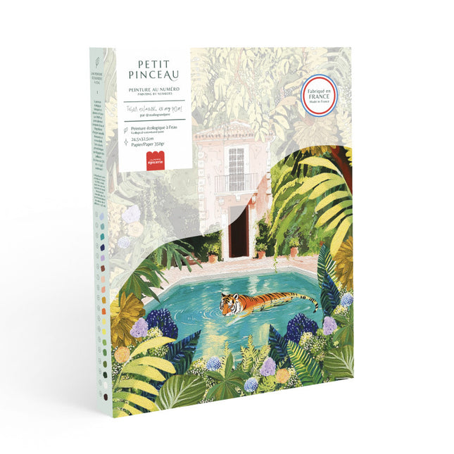 NEW Coffret peinture au numéro - Tiger Relaxing In My Pool