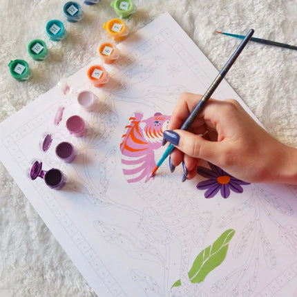 Coffret peinture au numéro - Tigre Fleuri par Limistic