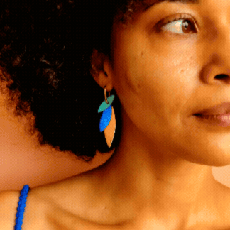 Boucles d’oreilles créoles Josefa Bleutés
