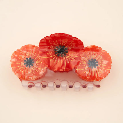 Grande pince à cheveux Trio Coquelicots