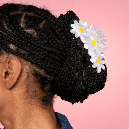 Grande pince à cheveux Trio Pâquerettes