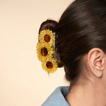 Grande pince à cheveux Trio Tournesols