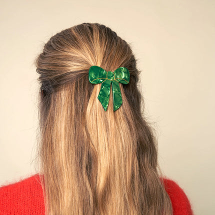 NEW French barrette Noeud vert