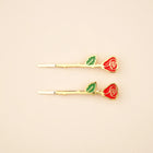 Duo de barrettes fines Roses