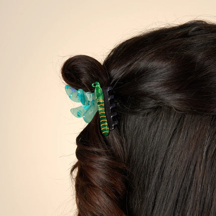Pince à cheveux Libellule verte Lucas du Tertre
