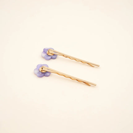 Duo de barrettes fines Pensée