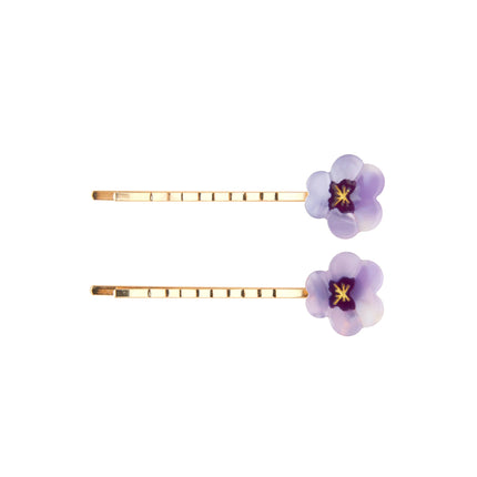 Duo de barrettes fines Pensée