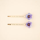 Duo de barrettes fines Pensée