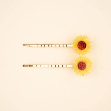 Duo de barrettes fines Tournesols