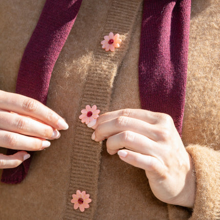 Kit boutons Fleur rose