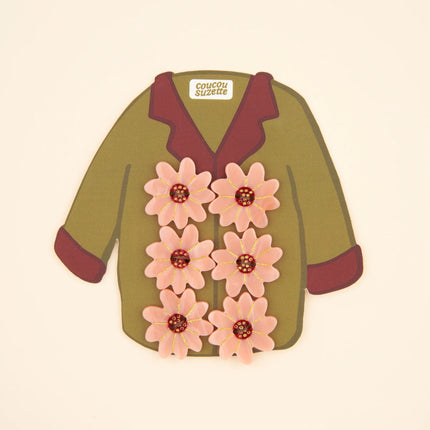 Kit boutons Fleur rose