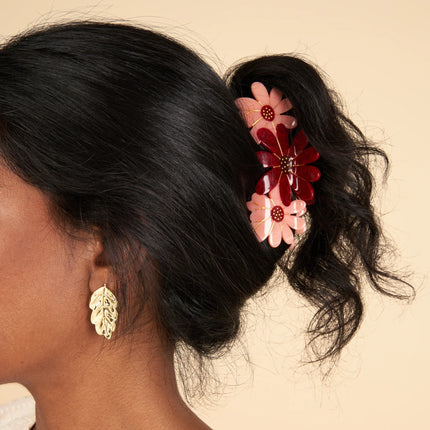 Pince à cheveux Trio Fleurs roses