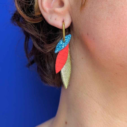 Boucles d’oreilles créoles Josefa Swimming néon
