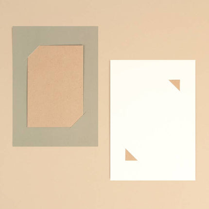 Carte support pour sachet de graine à planter - Vert olive et ivoire