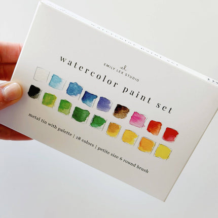 Palette d'aquarelle avec pinceau (18 couleurs)