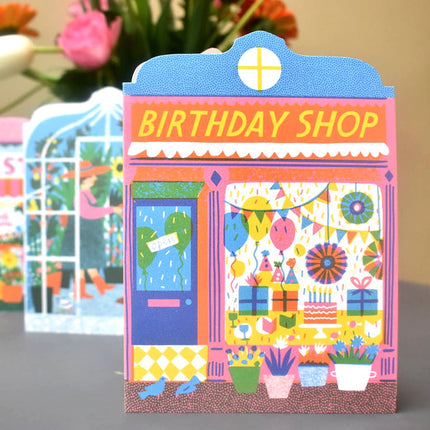 Carte découpée Birthday Shop