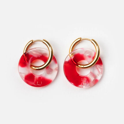 Boucles d'oreilles Donuts Rouge