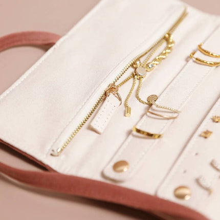 NEW Pochette à bijoux en velours rose foncé