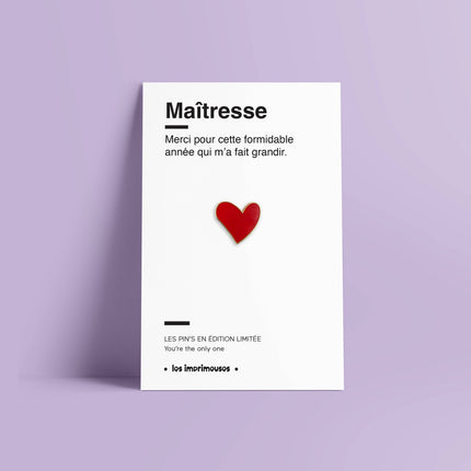 Pin's Cœur rouge - Maîtresse