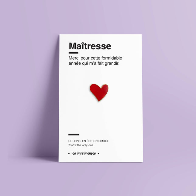 Pin's Cœur rouge - Maîtresse