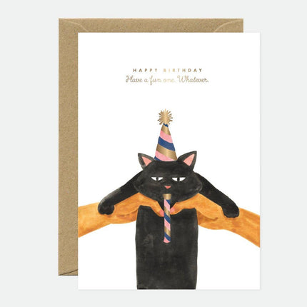 Carte d'anniversaire Chat noir