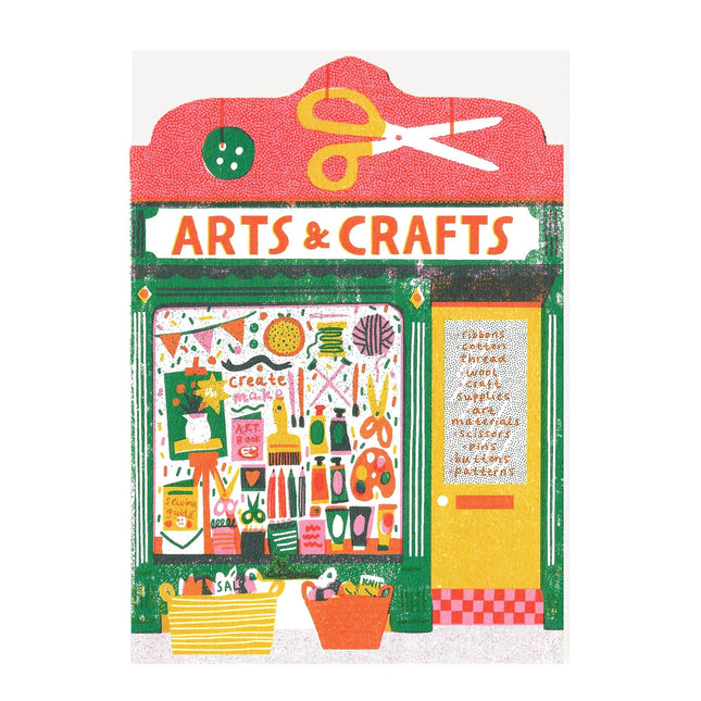 Carte découpée Art Shop