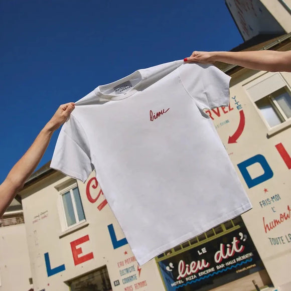 T shirt blanc Bisou Mathilde Cabanas (unisexe)