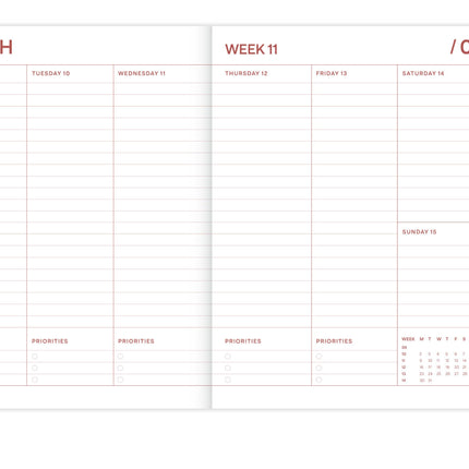 NEW Agenda 18 Mois Palmtree Rose