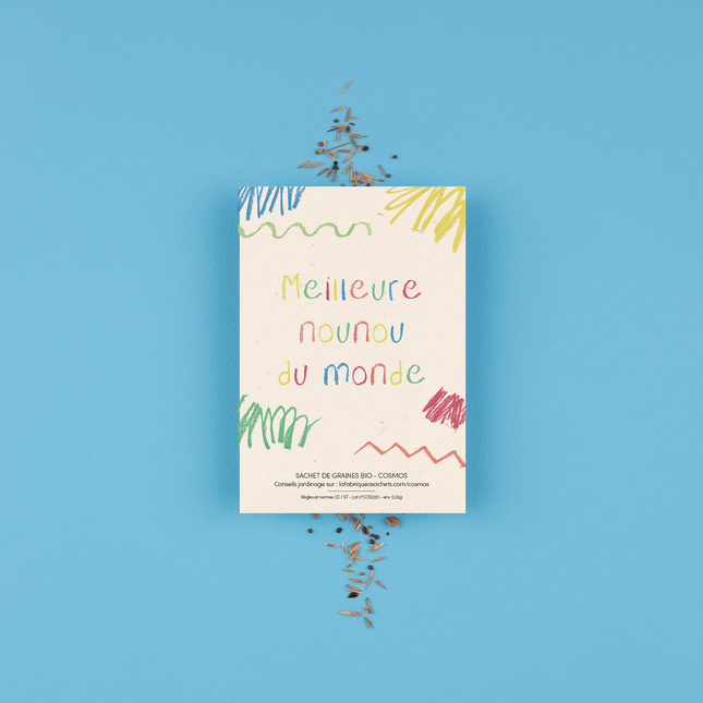 NEW Sachet de graines Meilleure Nounou du monde (cosmos)