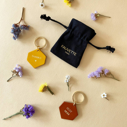 Porte-clés en cuir bleu nuit Daddy Cool