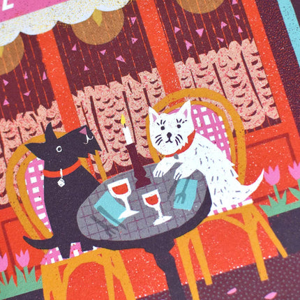 Carte découpée Le Café de l'Amour