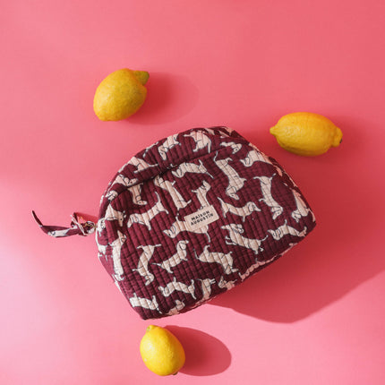 Trousse Make up Teckel Prune