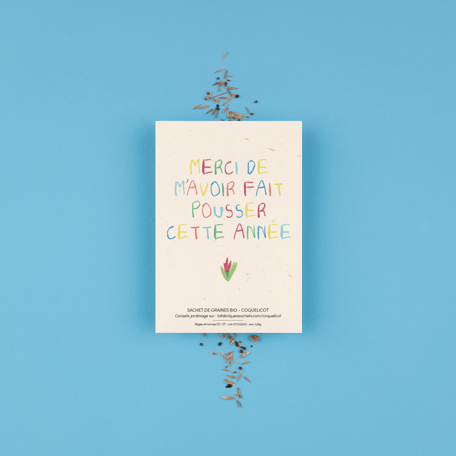 Merci jeune pousse - Sachet de graines de Coquelicot