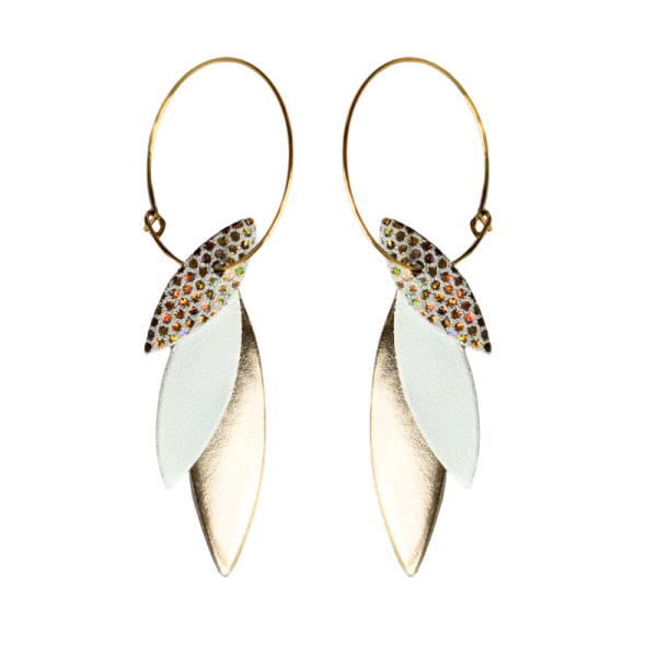 Boucles d’oreilles créoles Josefa Blanc