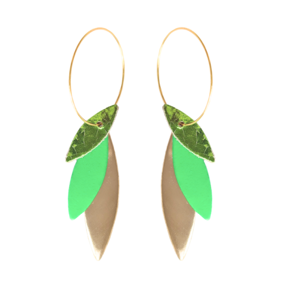 Boucles d’oreilles créoles Josefa Vert granny