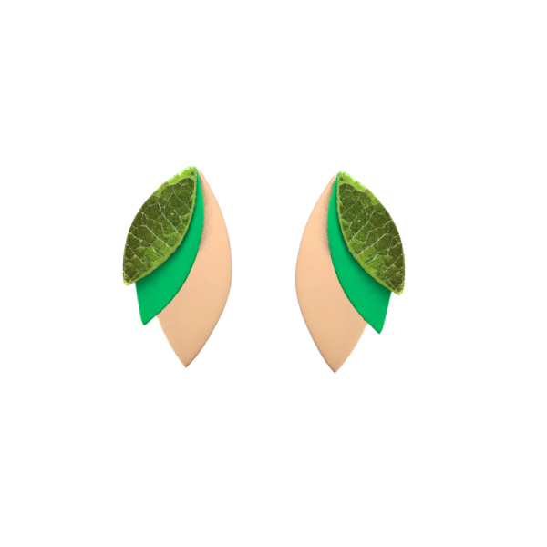 Boucles d’oreilles puce Josefa Vert granny
