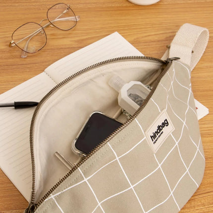 NEW Sac banane Olivia Carreaux vert argile/blanc