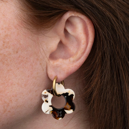Boucles d'oreilles Maxi fleurette Latte